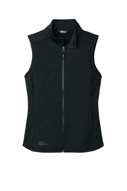 Front View of Black Eddie Bauer Women's Smooth Mid Layer Fleece Vest EB2570