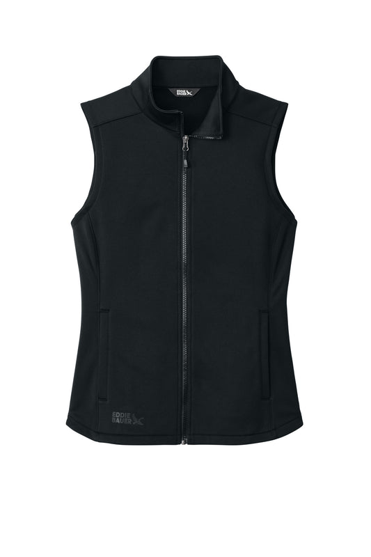 Front View of Black Eddie Bauer Women's Smooth Mid Layer Fleece Vest EB2570