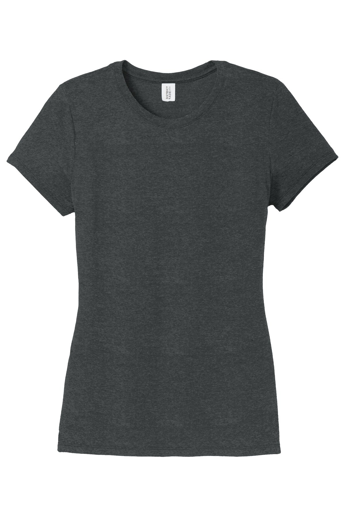 Front View of Black Frost District Women's Perfect Tri Tee. DM130L