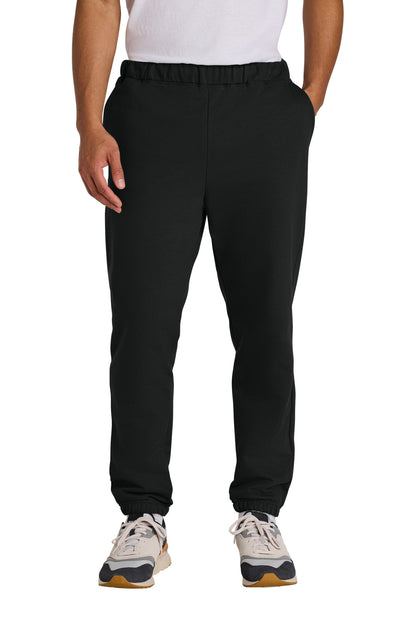 Front View of Black Gildan Softstyle Midweight Pocket Sweatpants SF100