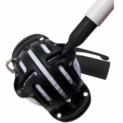 Front View of Black Golf Ball Stencil with Marker
