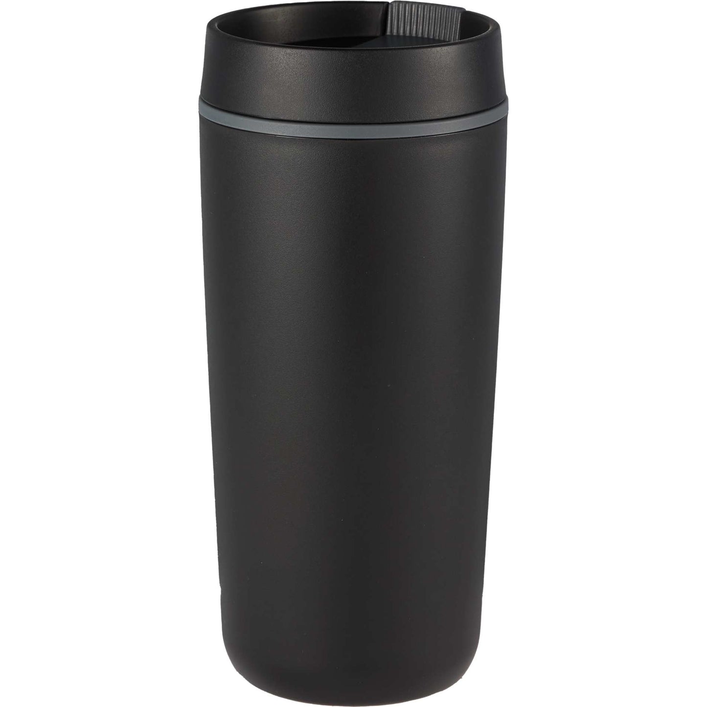 Front View of Black Grande 16oz Recycled Tumbler plain
