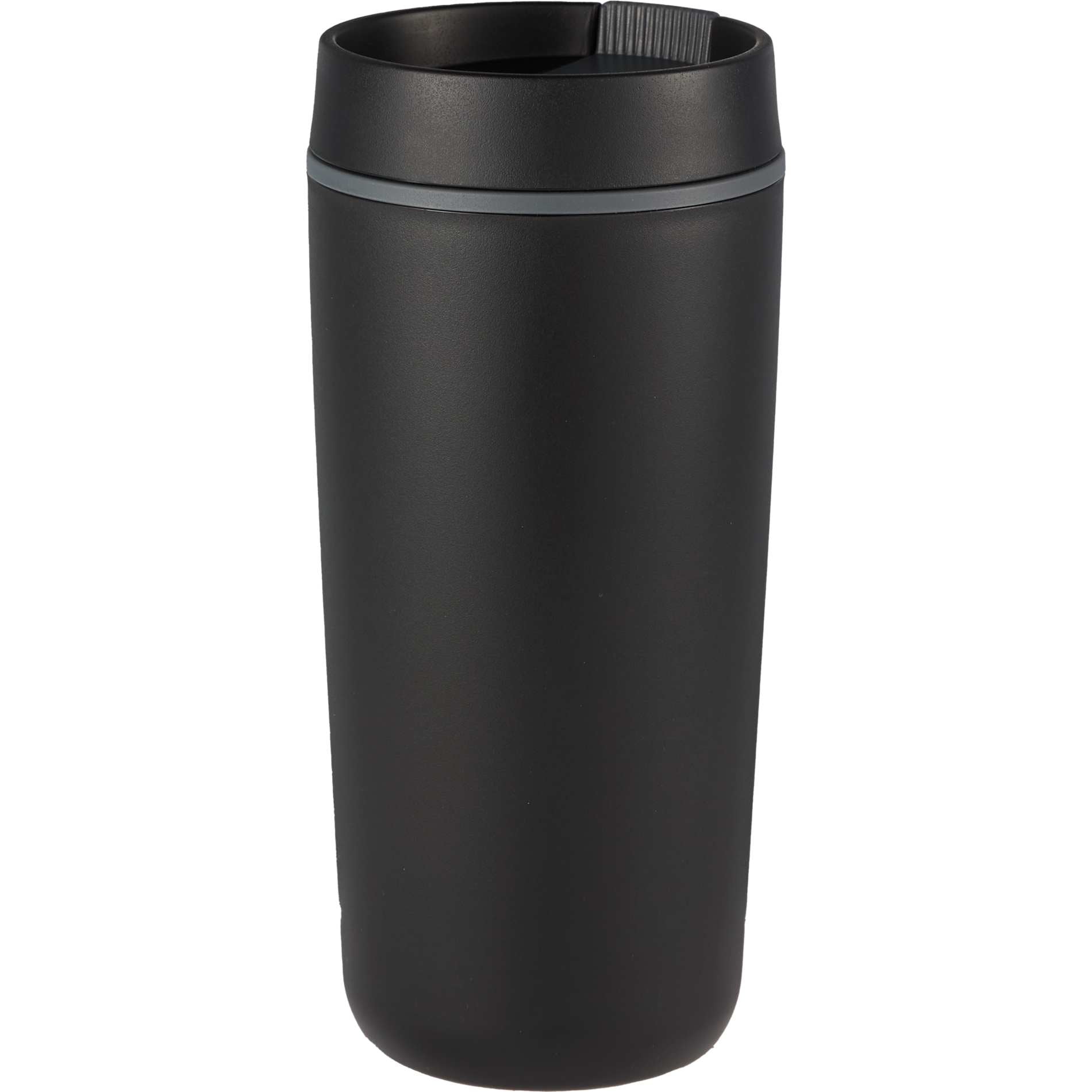 Front View of Black Grande 16oz Recycled Tumbler plain