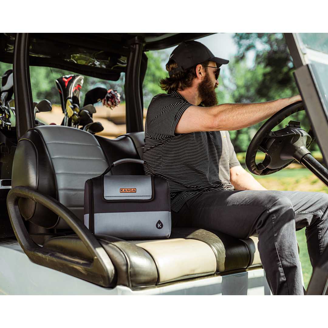 Front View of Black Kanga Kase Mate 12-Pack Cooler plain