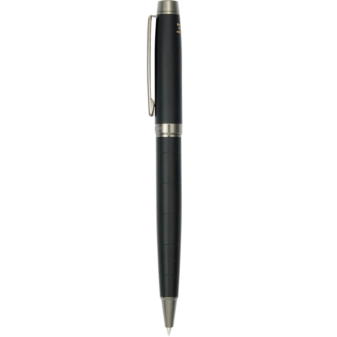 Front View of Black Luxe Recycled Brass Pillar Ballpoint? plain