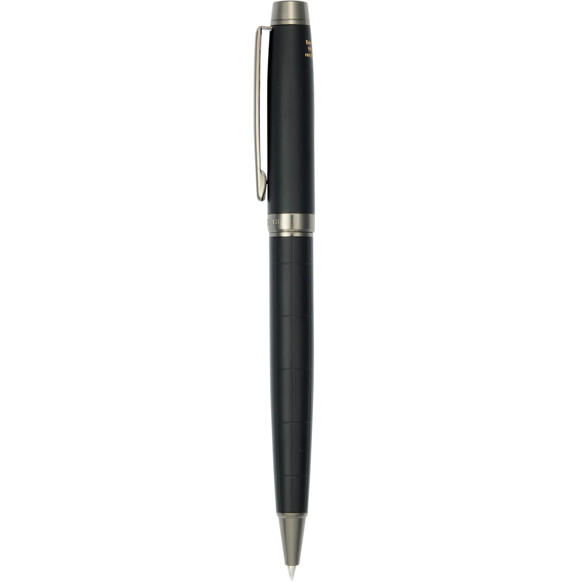 Front View of Black Luxe Recycled Brass Pillar Ballpoint? plain