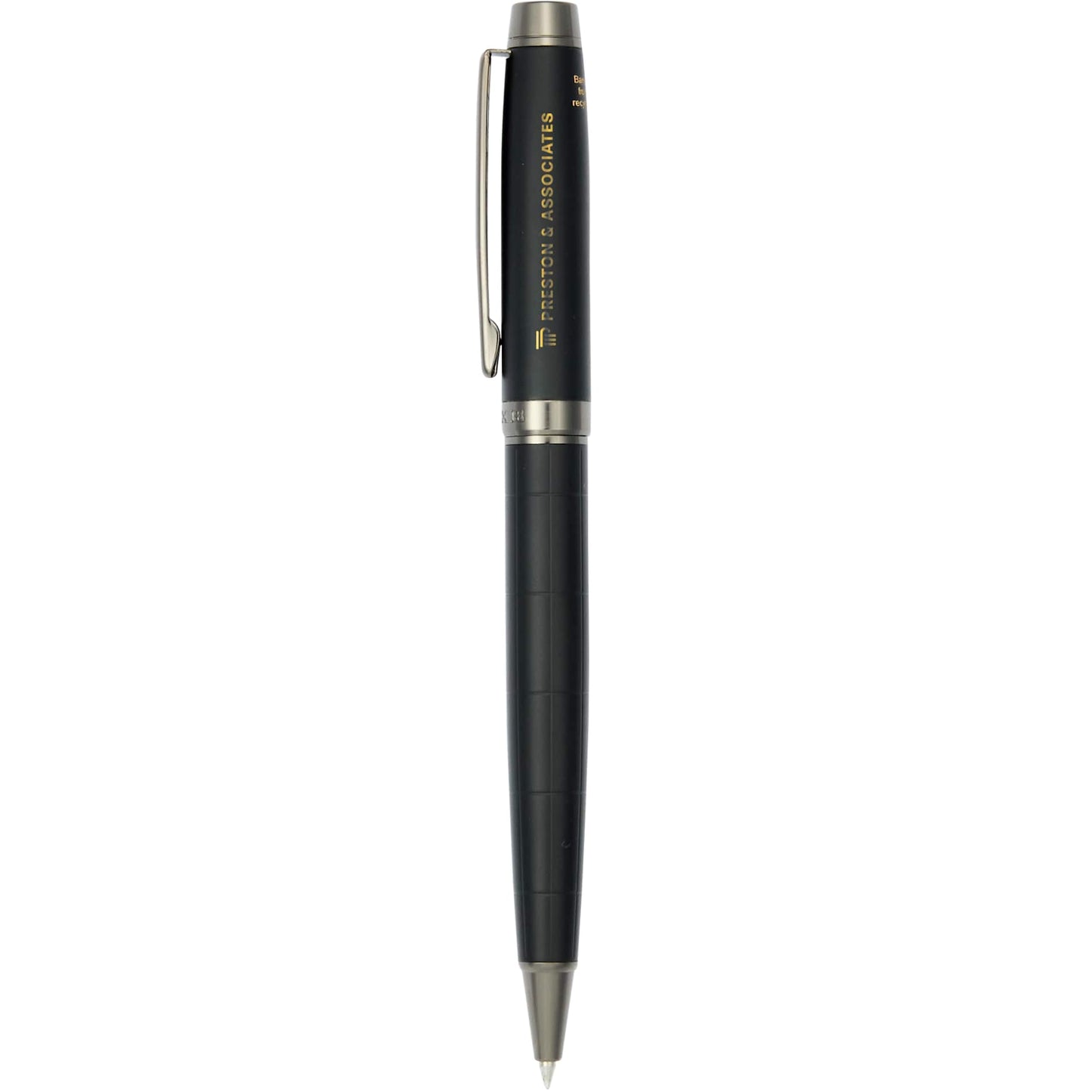 Front View of Black Luxe Recycled Brass Pillar Ballpoint?