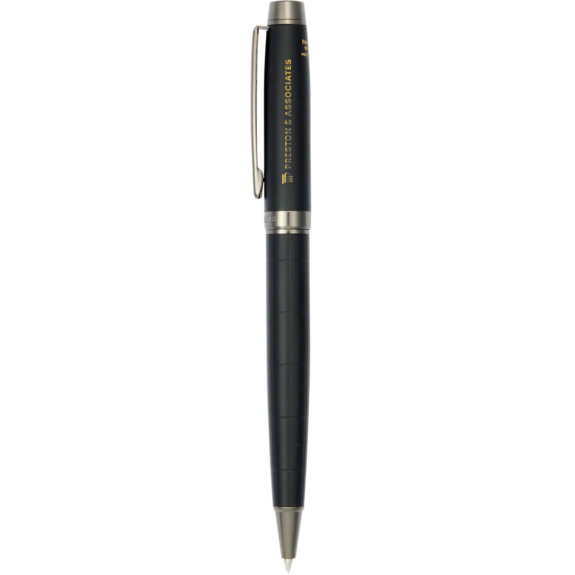 Front View of Black Luxe Recycled Brass Pillar Ballpoint?