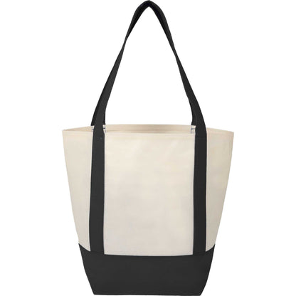 Front View of Black Mini Non Woven LighthouseTote plain