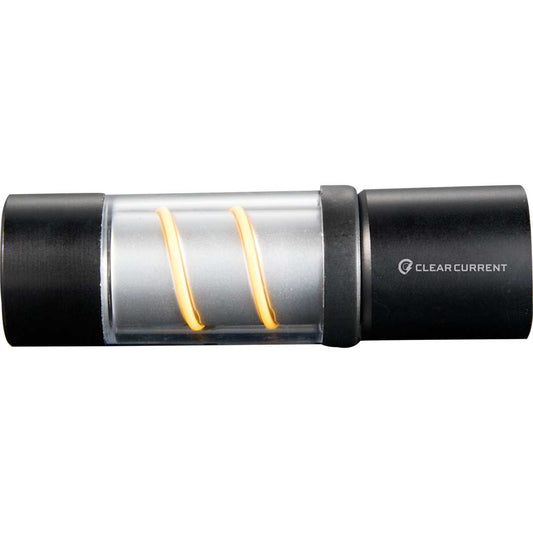 Front View of Black Mini Spiral Filament 100 Lumens Lantern Flashlight