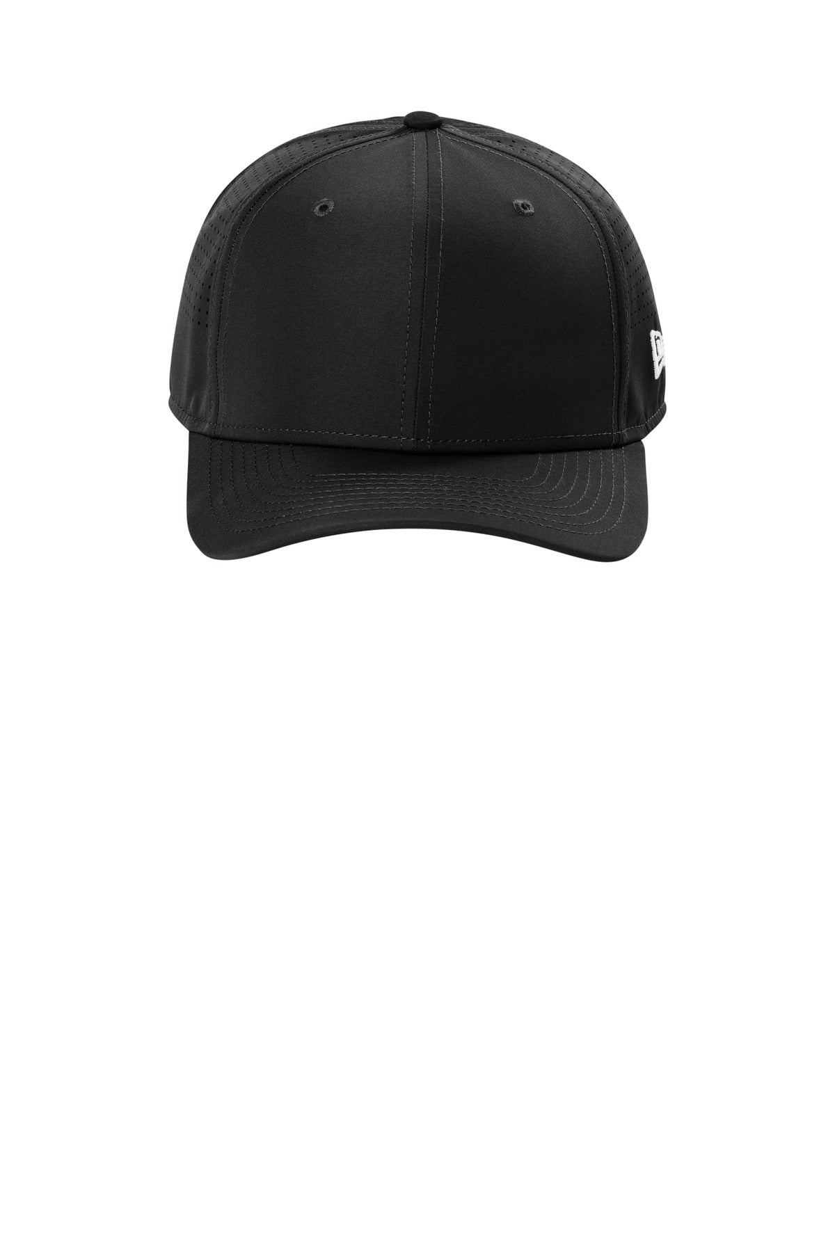 Front View of Black New Era 9SEVENTY Perforated Snapback Cap NE501