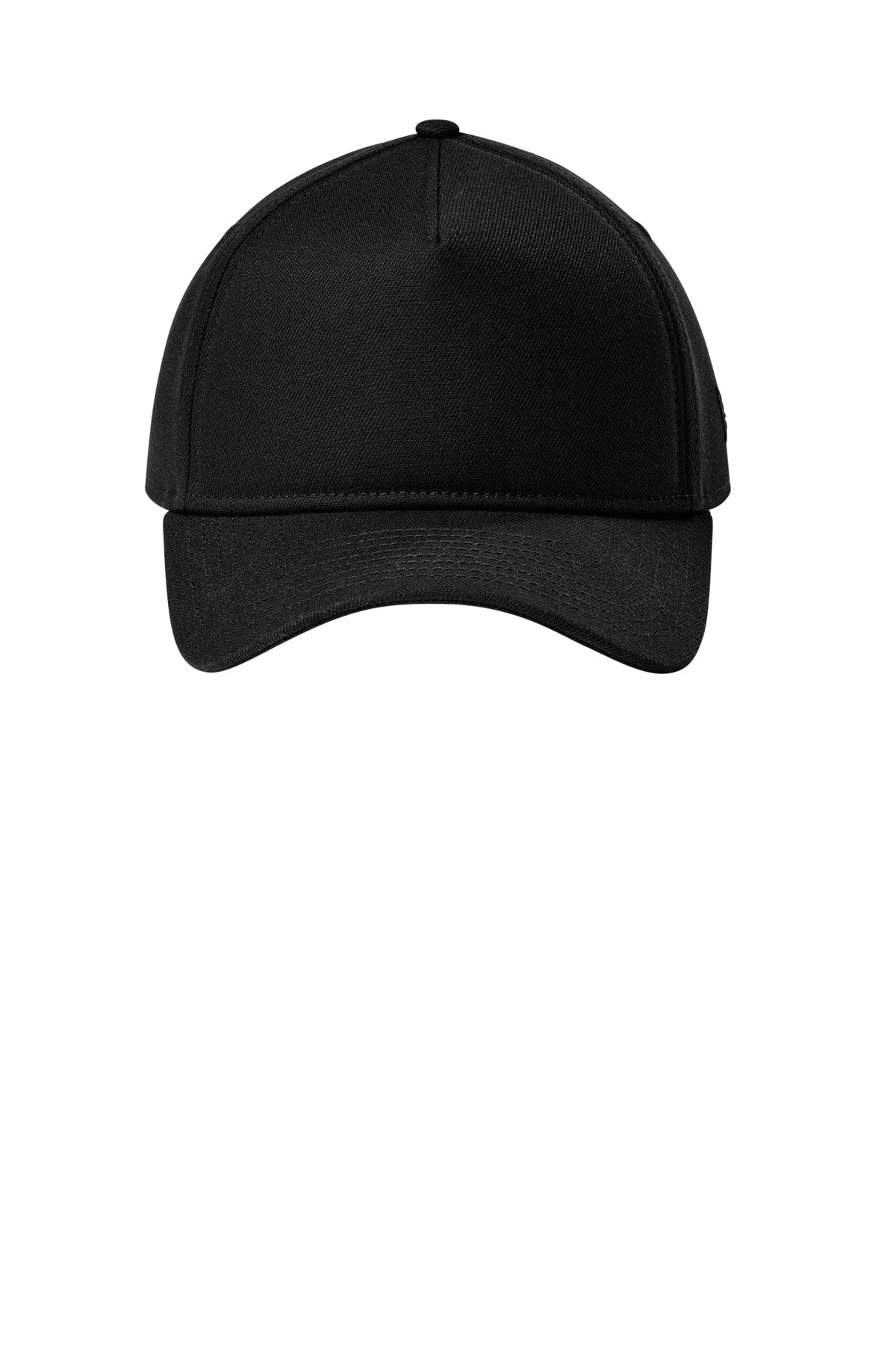 Front View of Black New Era A-Frame Snapback Cap NE211