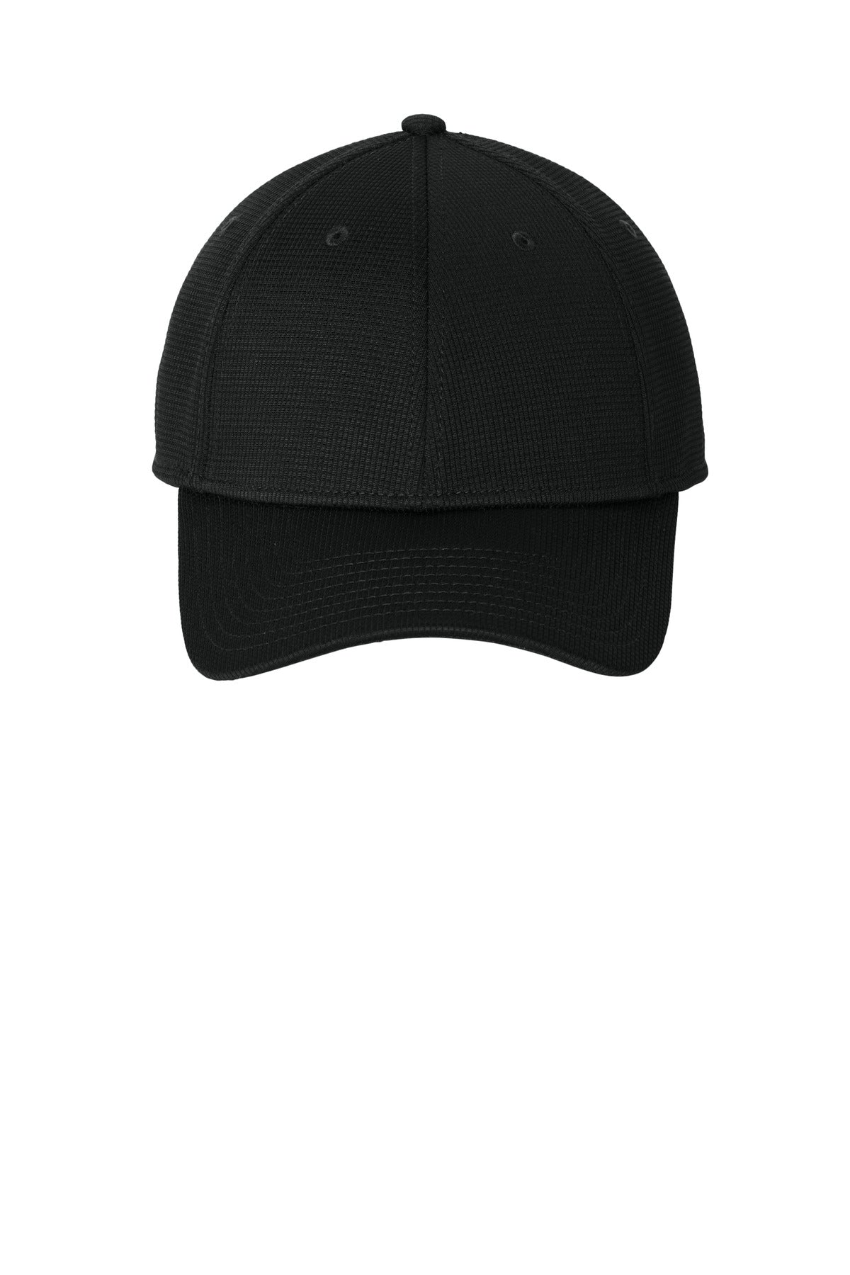 Front View of Black New Era Pivot Stretch Band Snapback Cap NE214