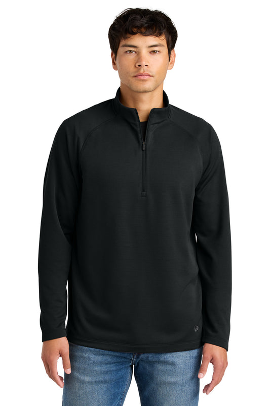 Front View of Black New Era Stand Out 1/4-Zip NEA515