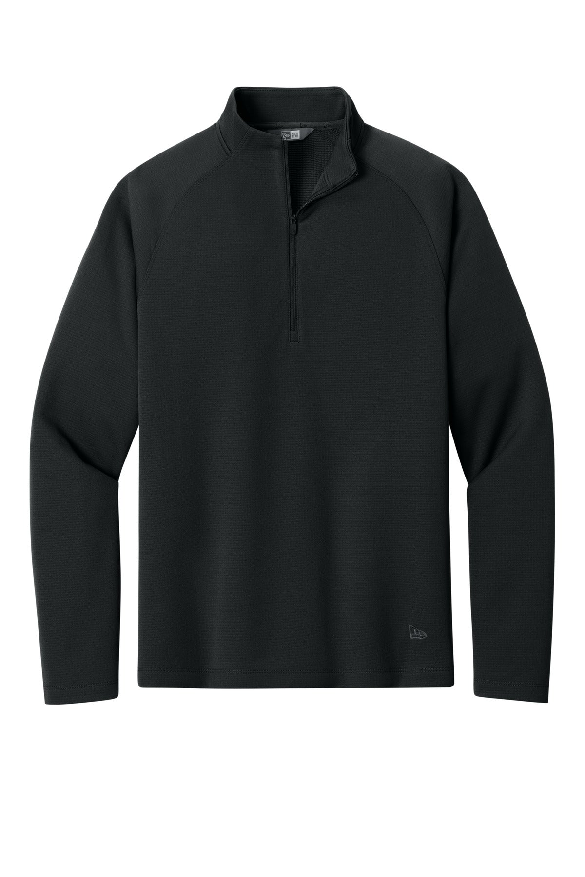 Front View of Black New Era Stand Out 1/4-Zip NEA515