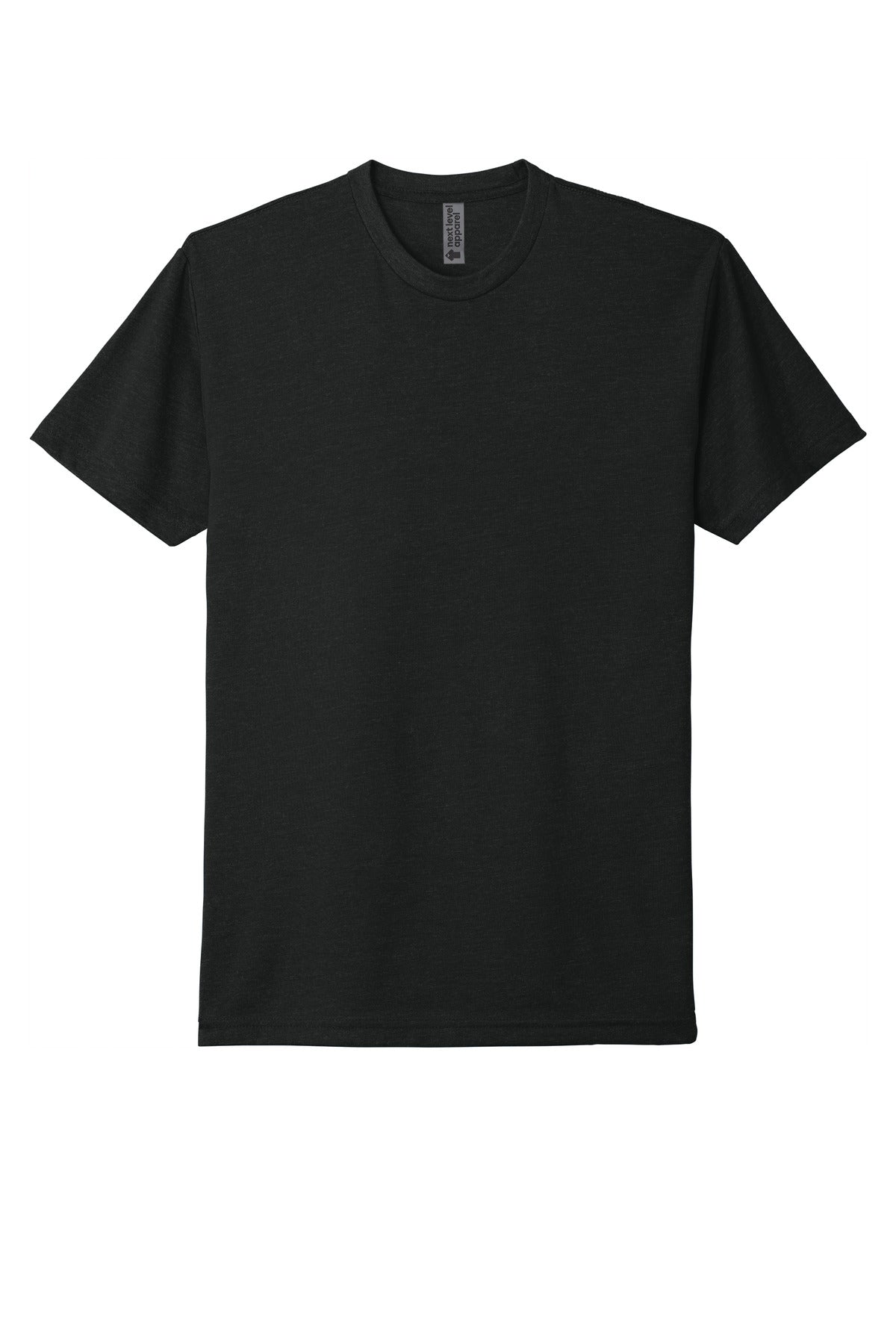 Front View of Black Next Level Apparel Adult CVC Tee. NL6210