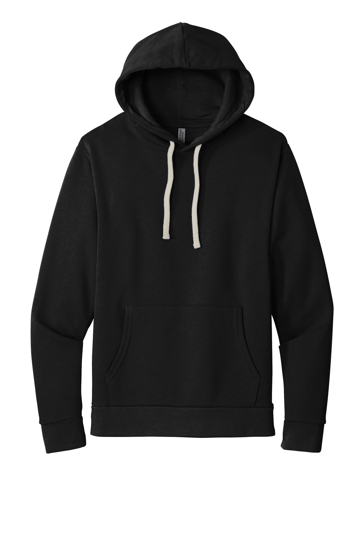 Front View of Black Next Level Apparel Adult Santa Barbara Pullover Hoodie. NL9303