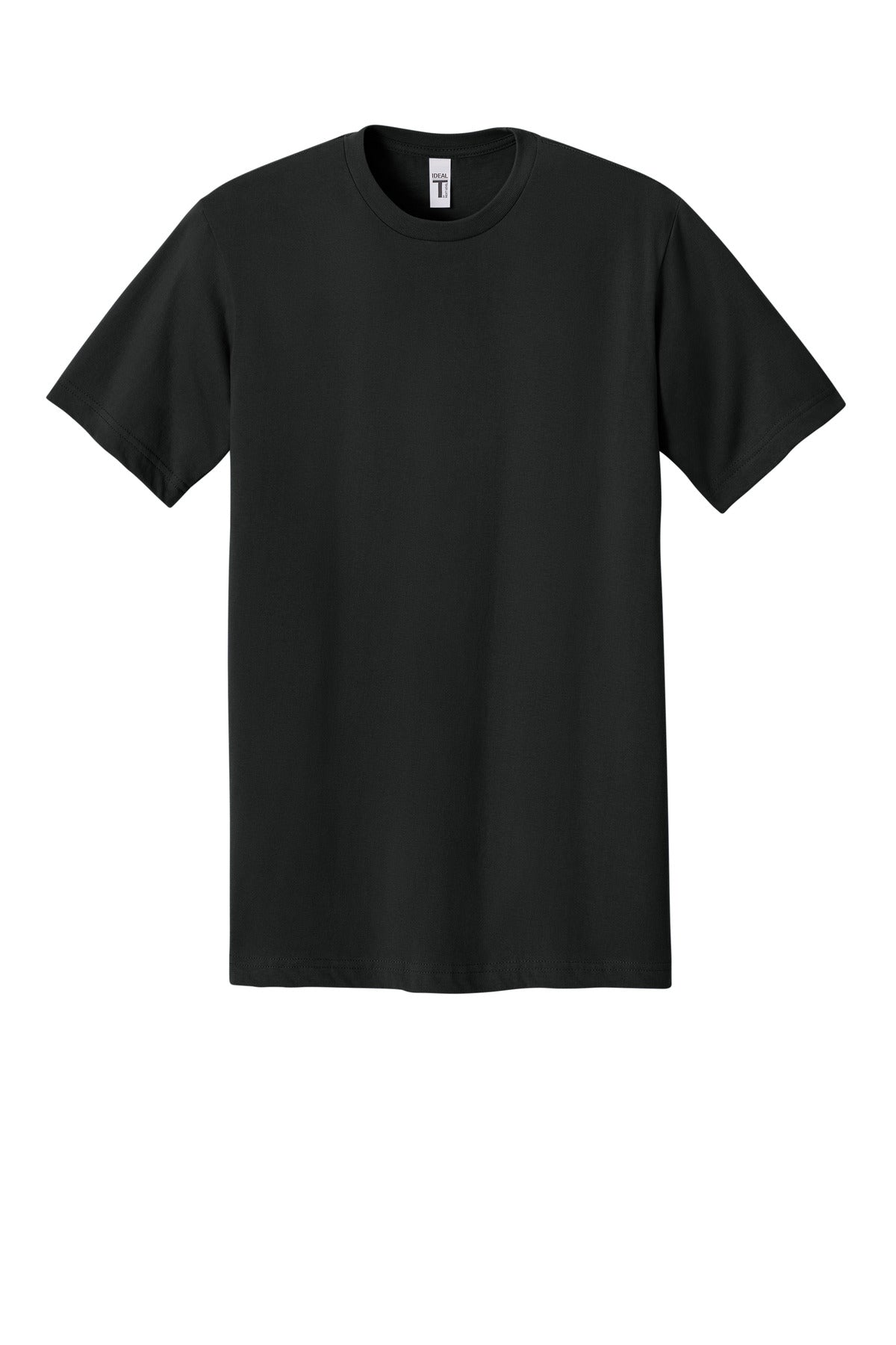 Front View of Black Next Level Apparel Ideal Jersey Tee NL1810