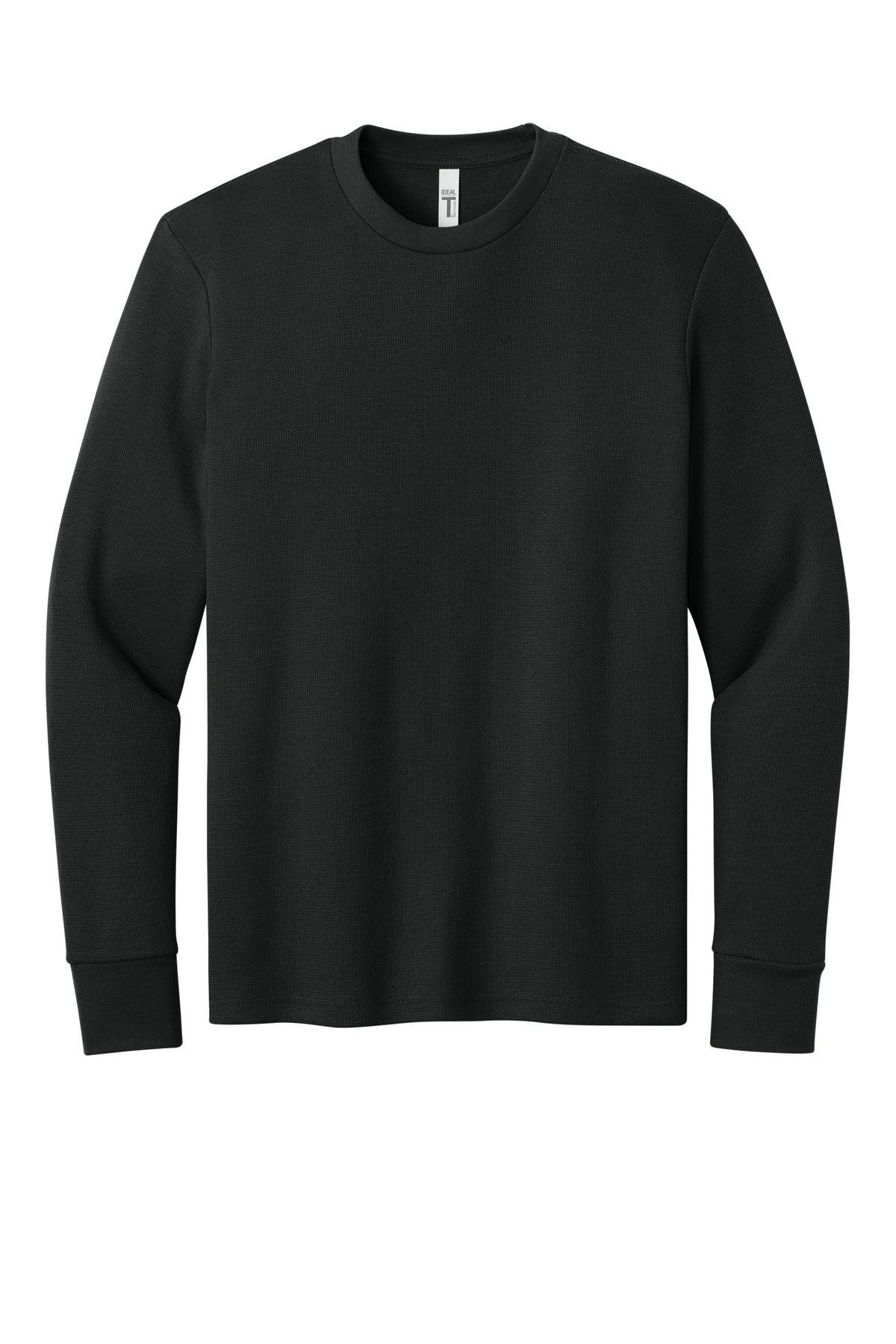 Front View of Black Next Level Apparel Ideal Thermal Long Sleeve Tee NL8211