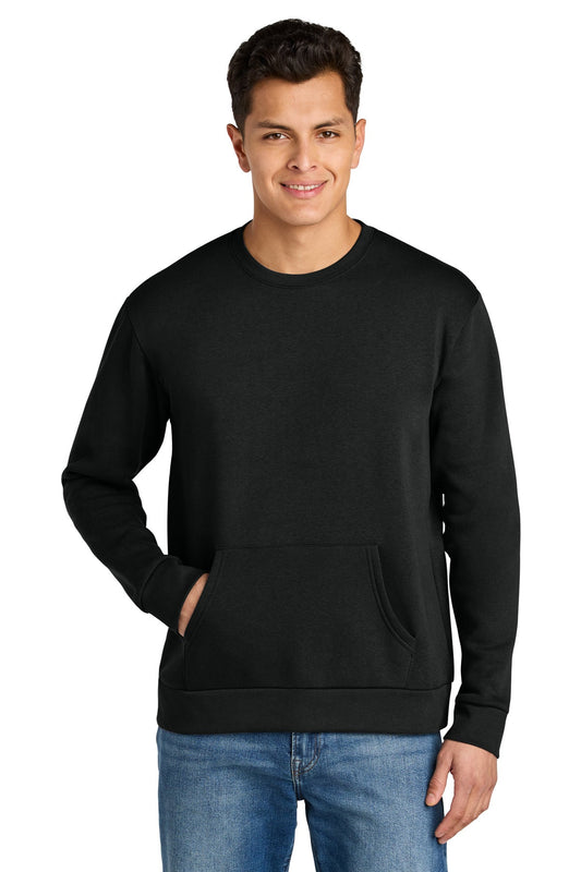 Front View of Black Next Level Apparel Santa Barbara Pocket Sweatshirt NL9001