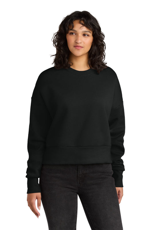 Front View of Black Next Level Apparel Women's Heavyweight Sweatshirt NL9087