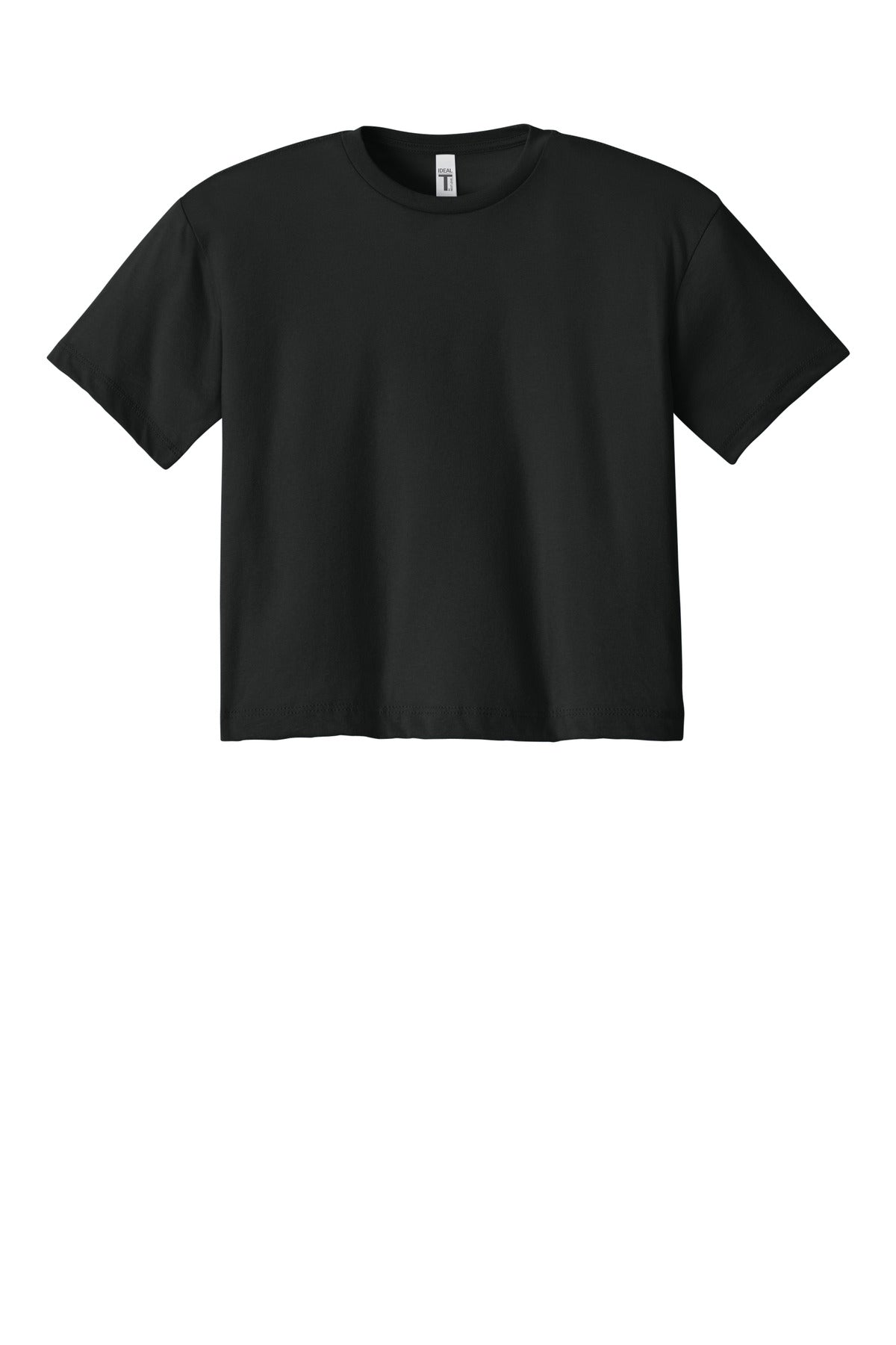 Front View of Black Next Level Apparel Women's Ideal Crop Top NL1580