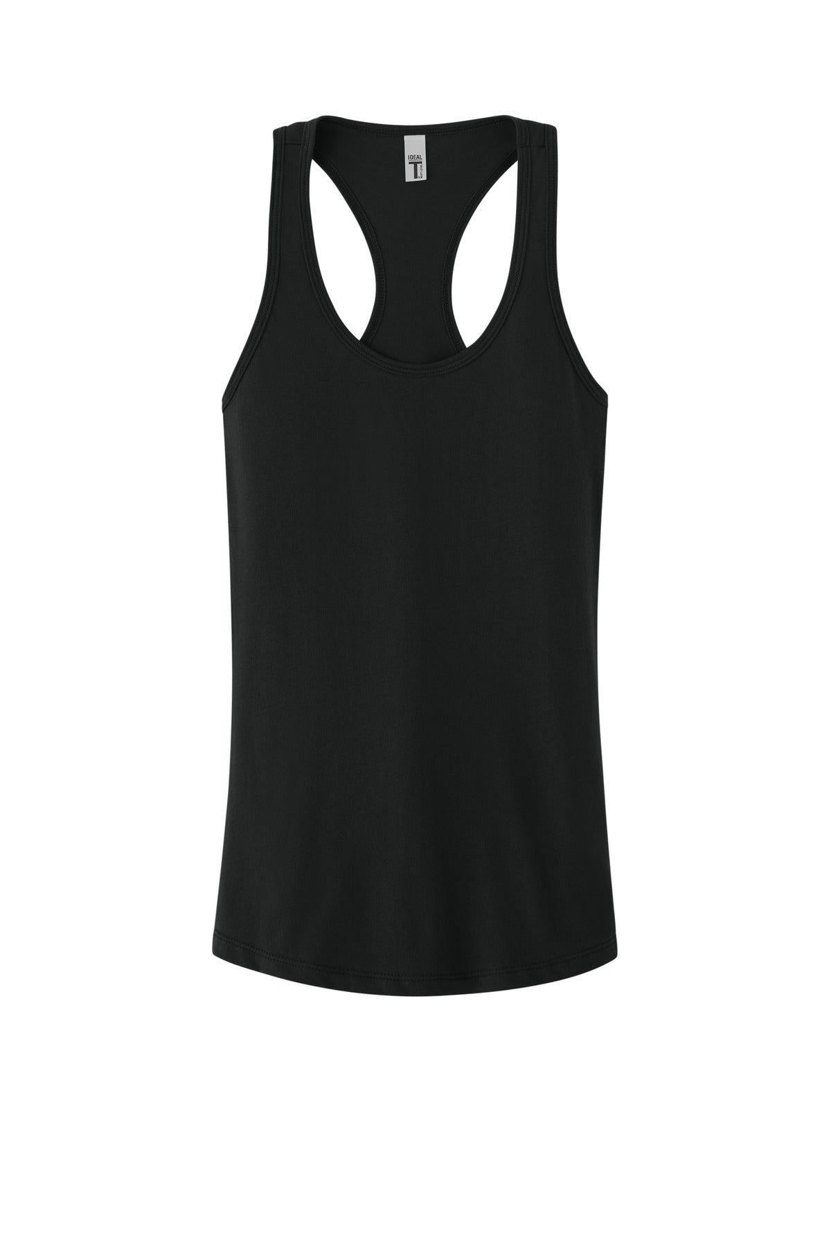 Front View of Black Next Level Apparel Women's Ideal Racerback Tank NL1533