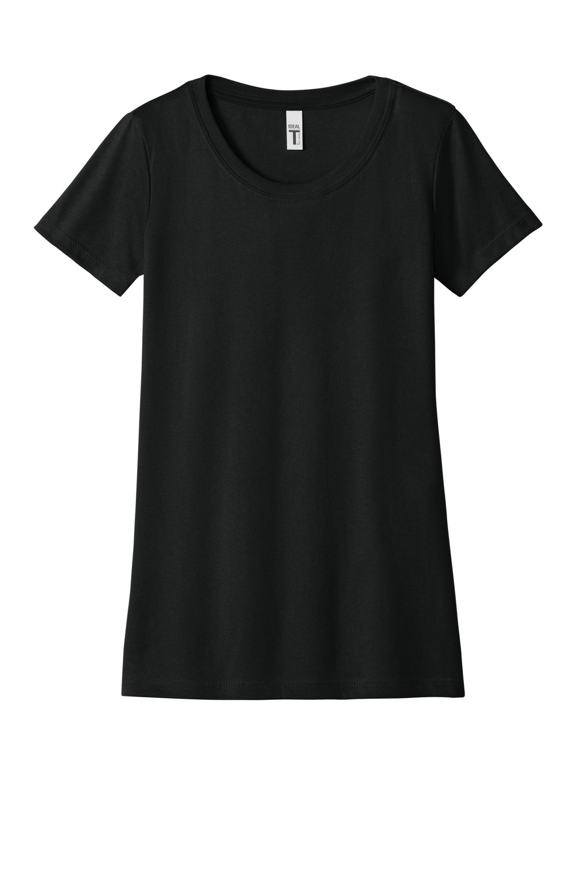 Front View of Black Next Level Apparel Women's Ideal Tee NL1510
