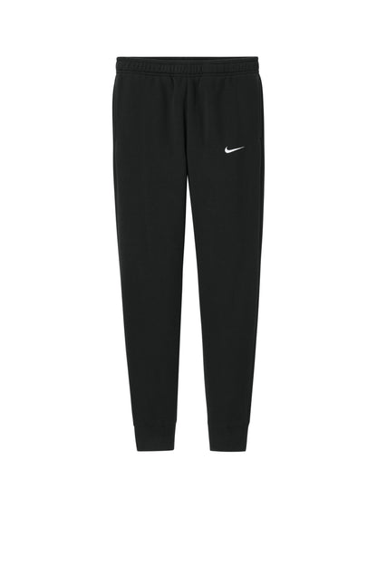 Front View of Black Nike Club Fleece Jogger NKHM8045