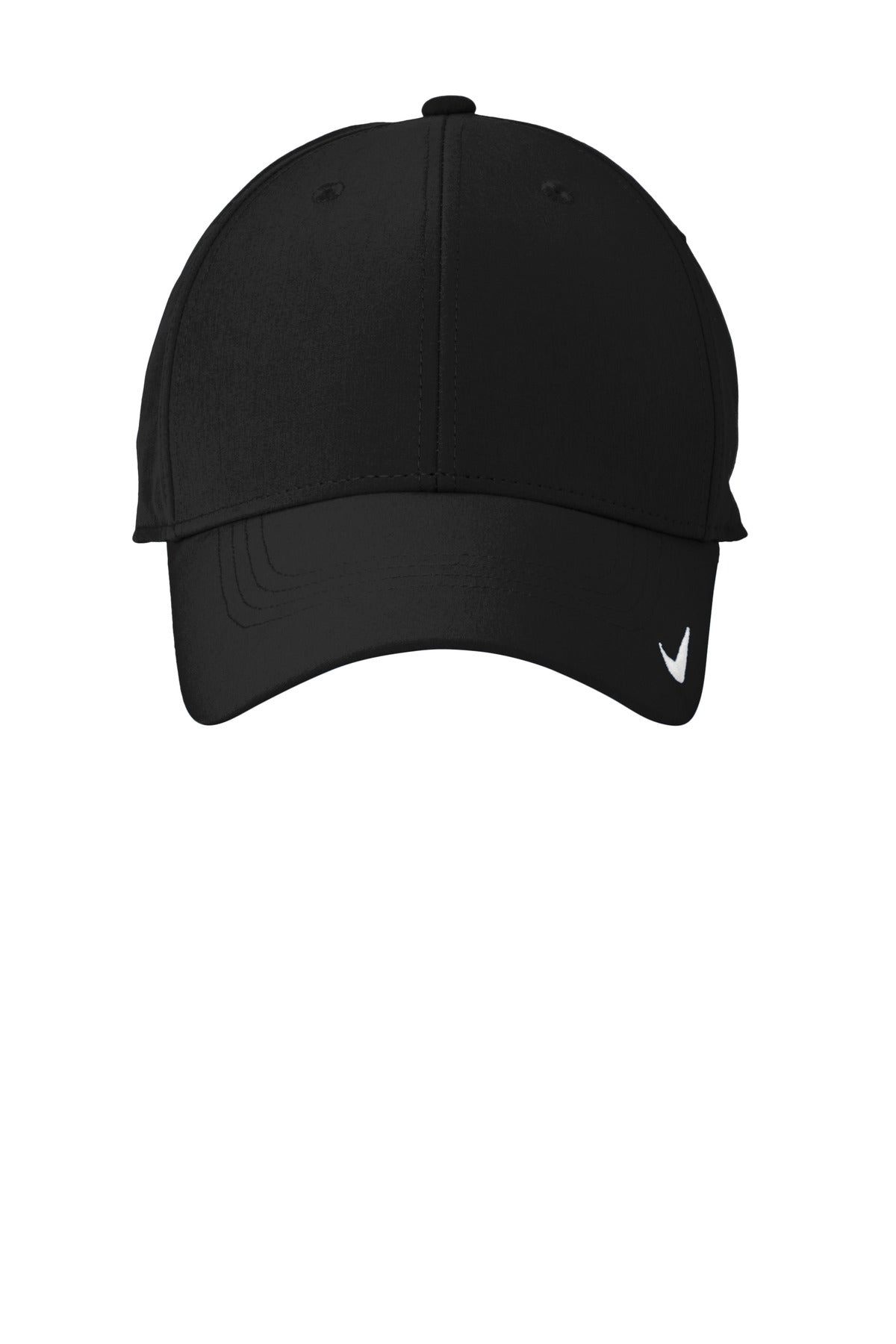 Front View of Black Nike Dri-FIT Legacy Cap NKFB6447
