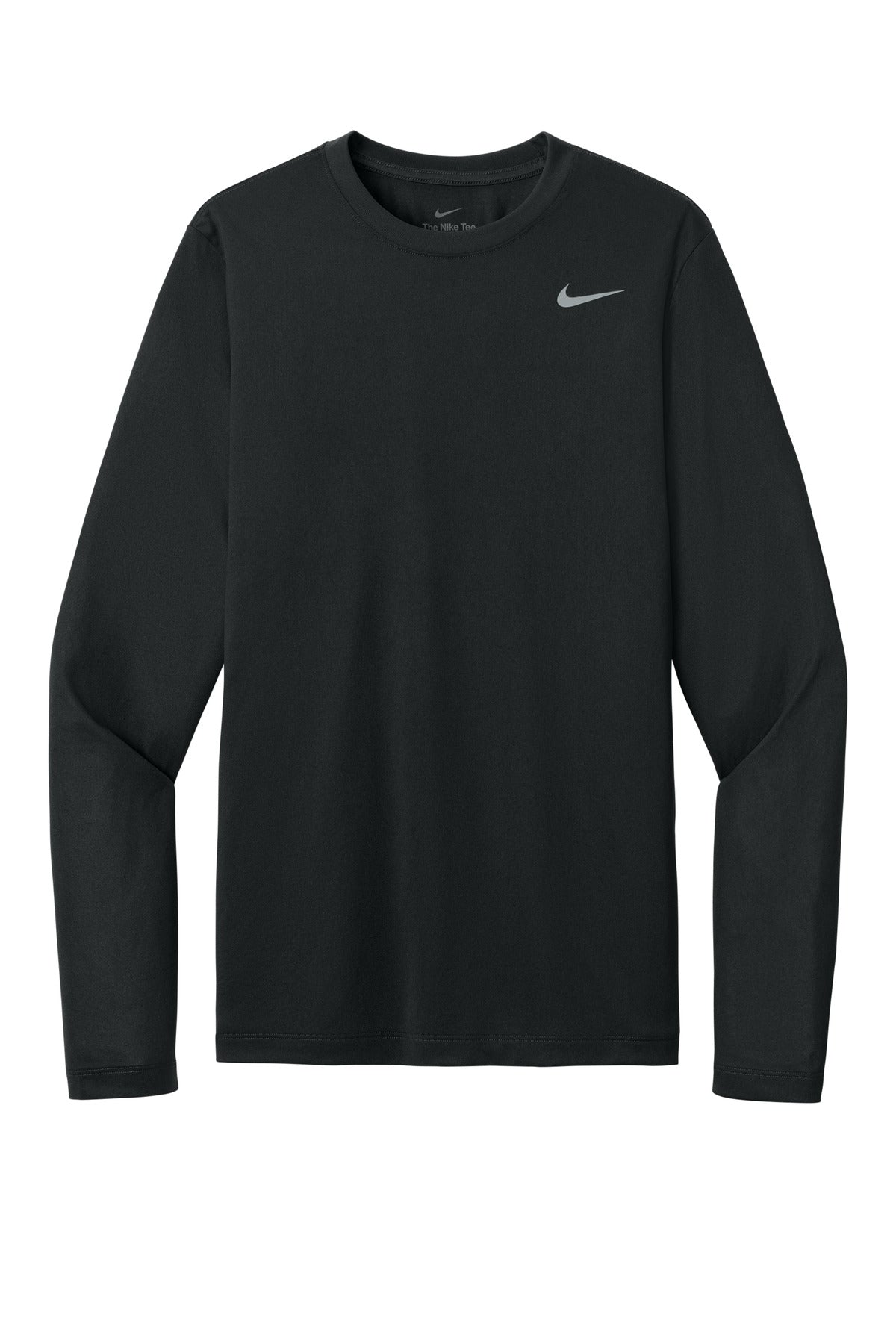 Front View of Black Nike Team rLegend Long Sleeve Tee NKHQ4550