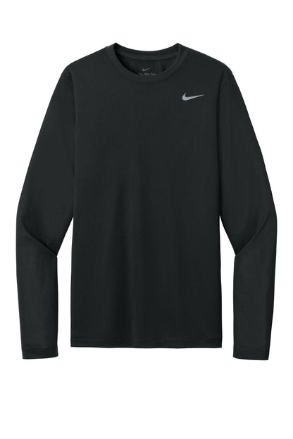 Front View of Black Nike Team rLegend Long Sleeve Tee NKHQ4550
