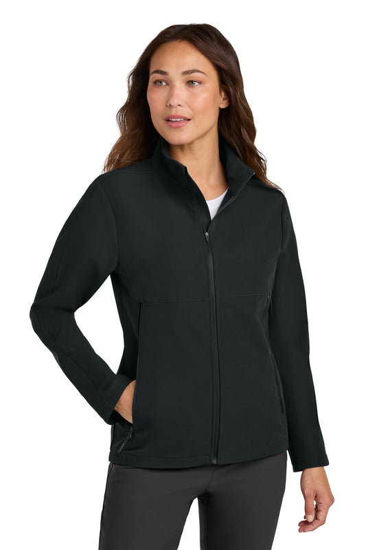 Front View of Black Nike Women's Full-Zip Soft Shell Jacket NKHM7937