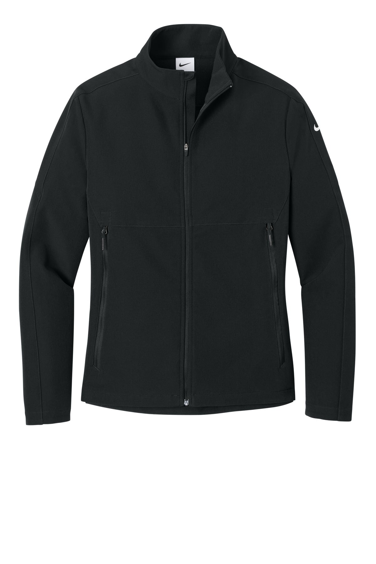 Front View of Black Nike Women's Full-Zip Soft Shell Jacket NKHM7937