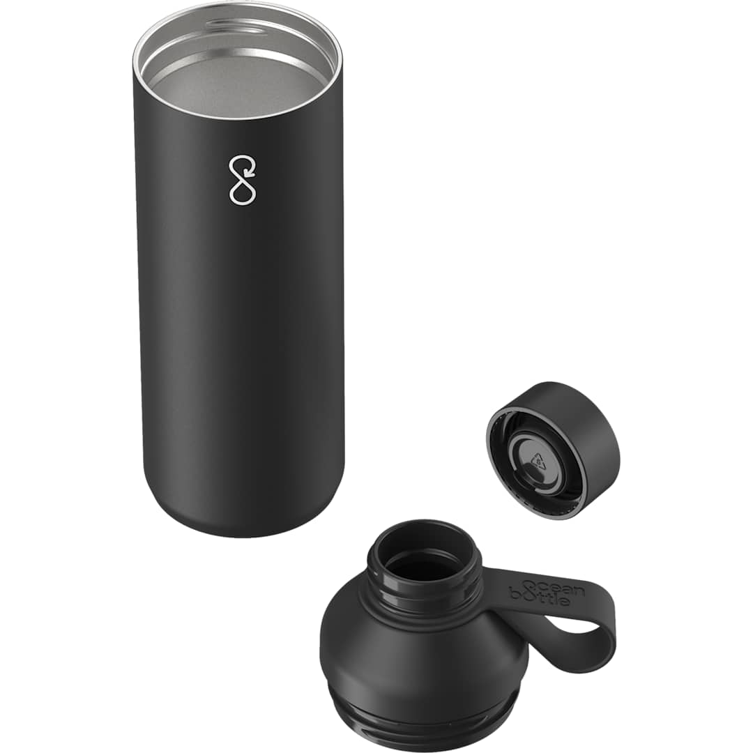 Front View of Black Ocean Bottle Peak OG Bottle 24oz plain
