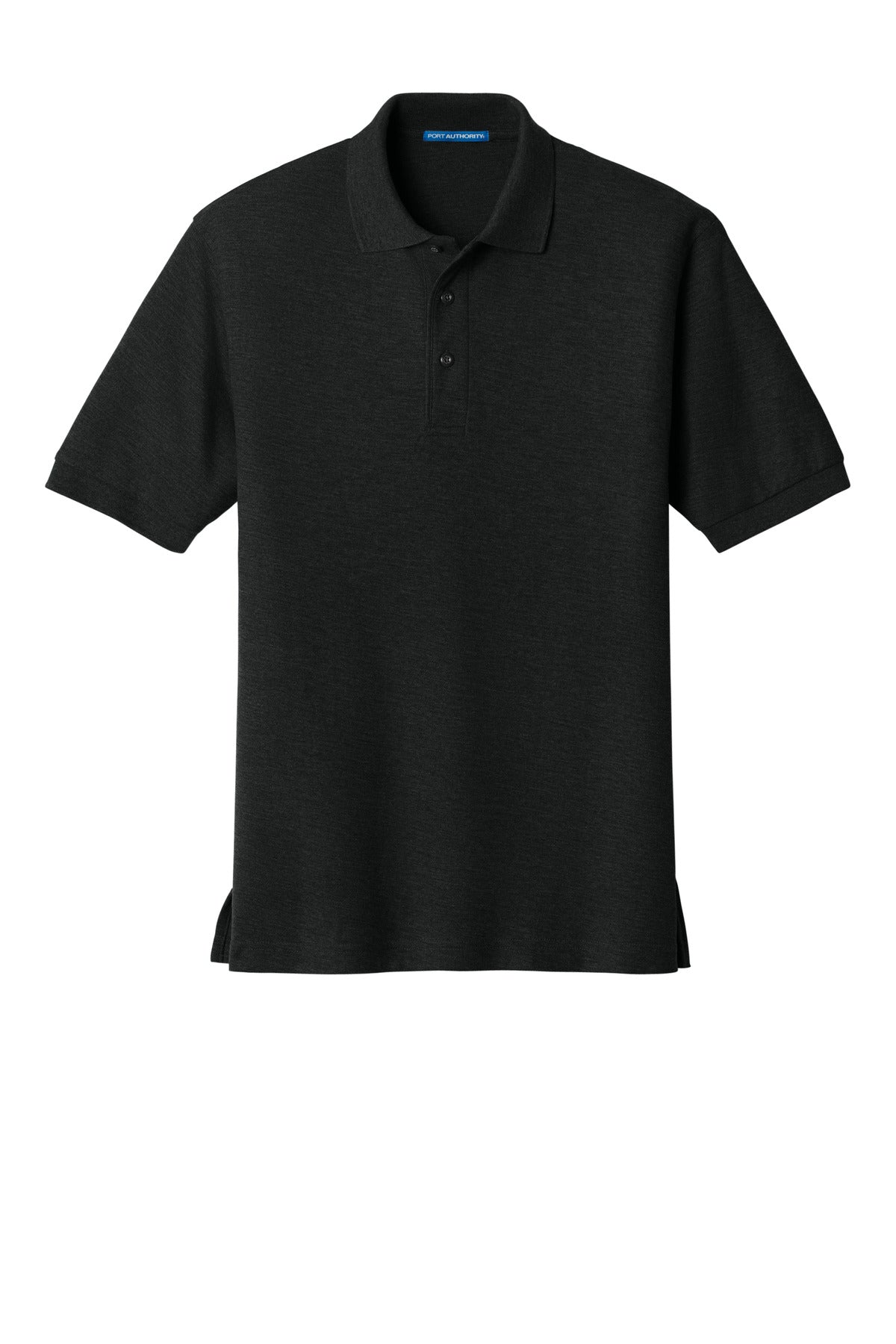 Front View of Black Port Authority Extended Size Silk Touch Polo K500ES