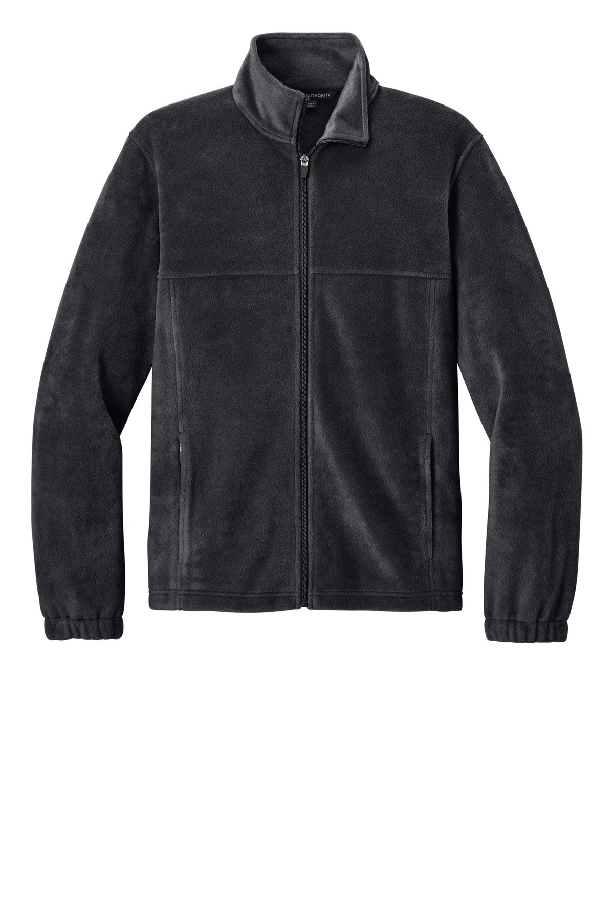 Front View of Black Port Authority Plush Fleece Full-Zip Jacket F190