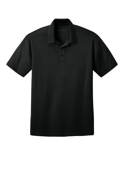 Front View of Black Port Authority Silk Touch Performance Polo. K540