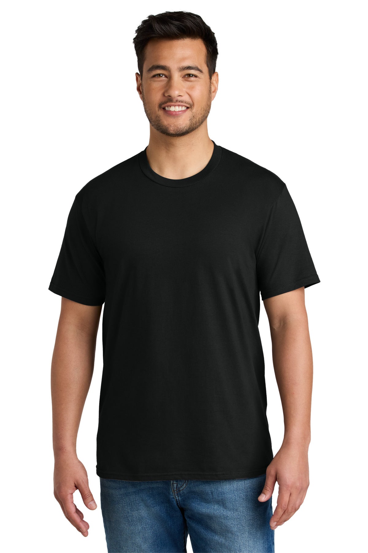 Front View of Black Port & Co CVC Tee PC340