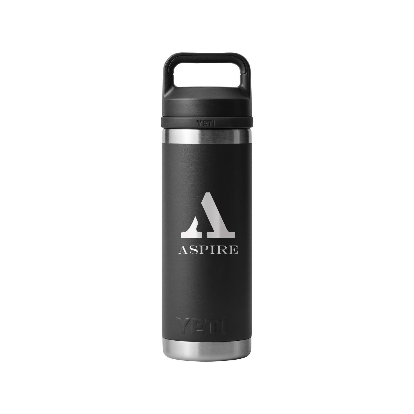 Front View of Black Rambler® 18 oz Water Bottle with Chug Cap