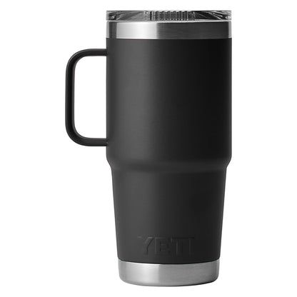Front View of Black Rambler® 20 oz Travel Mug plain