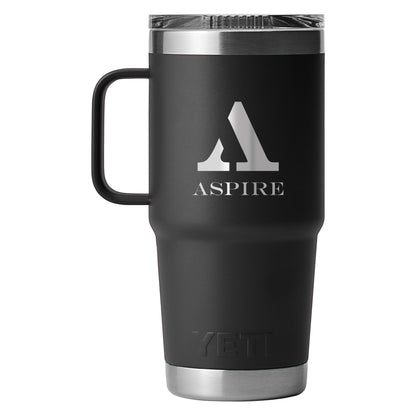Front View of Black Rambler® 20 oz Travel Mug