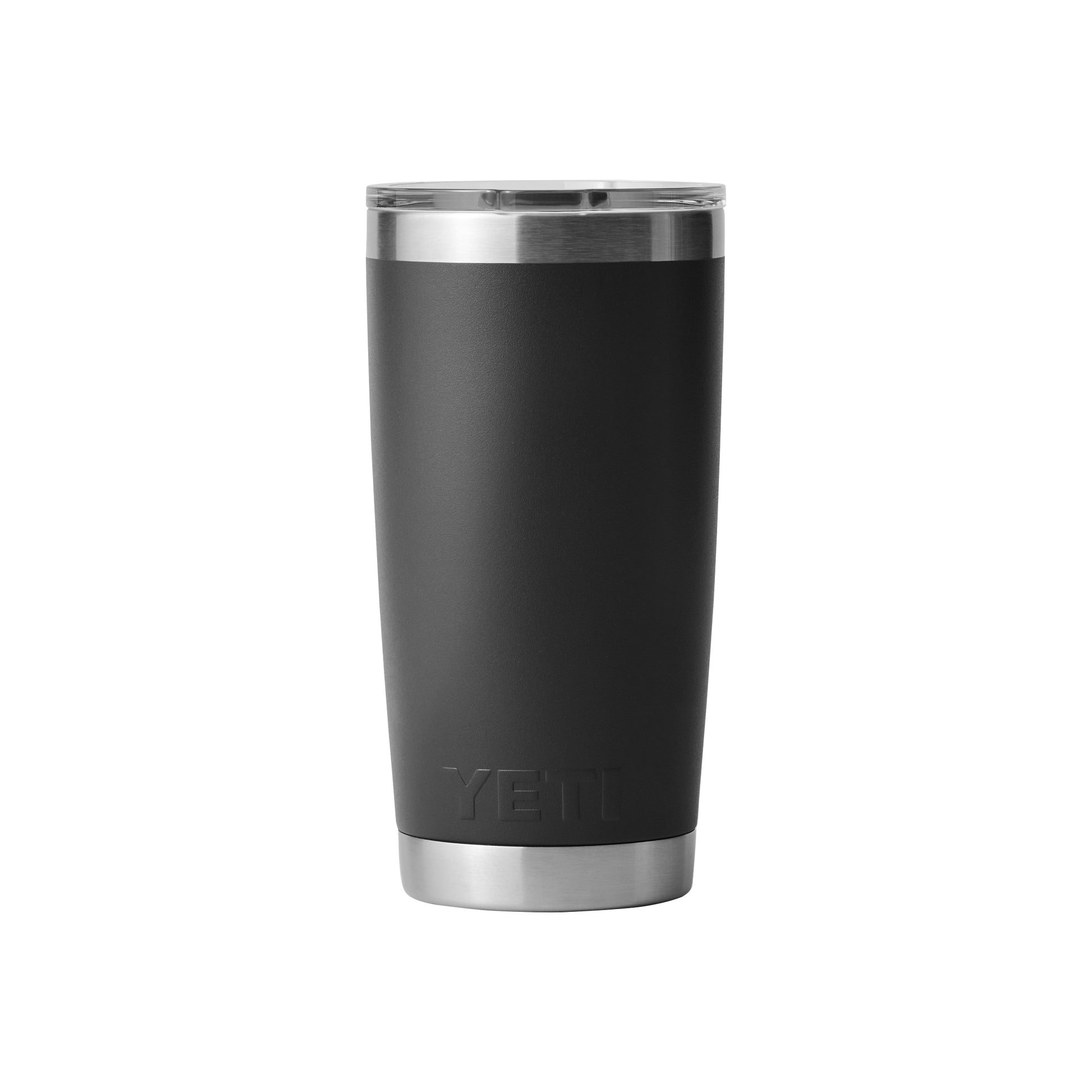 Front View of Black Rambler® 20 oz Tumbler MagSlider™ Lid plain