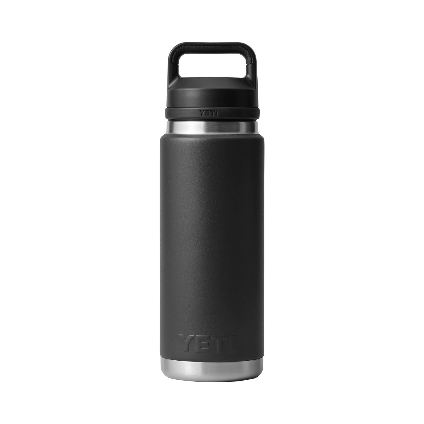 Front View of Black Rambler® 26 oz Water Bottle with Chug Cap plain