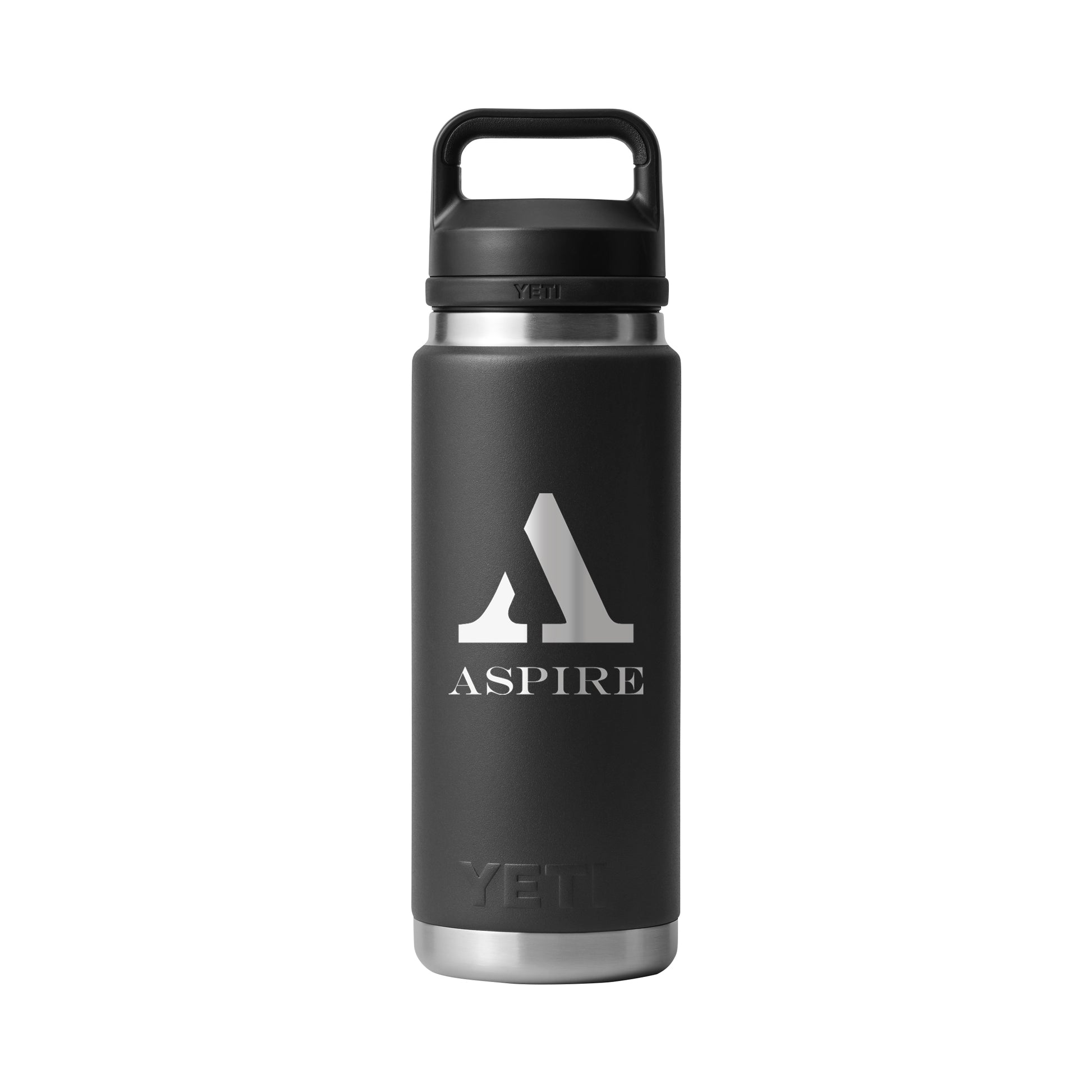 Front View of Black Rambler® 26 oz Water Bottle with Chug Cap