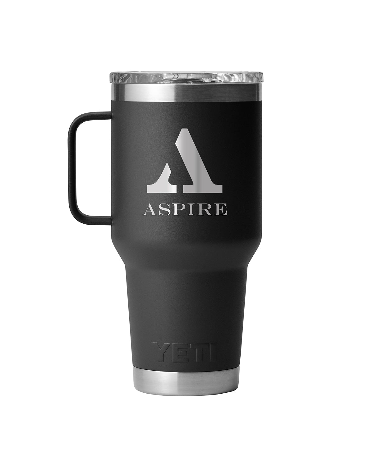 Front View of Black Rambler® 30 oz Travel Mug with StrongHold™ Lid