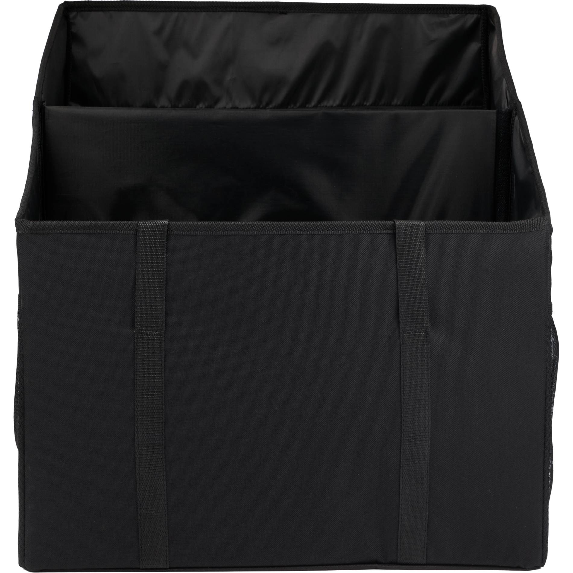Front View of Black Recycled Trunk Organizer plain