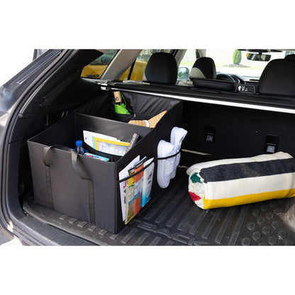 Front View of Black Recycled Trunk Organizer