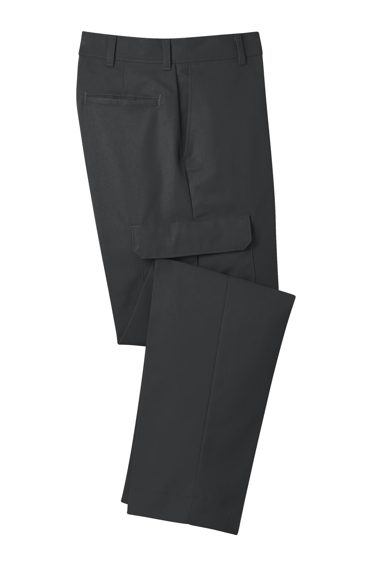 Front View of Black Red Kap Industrial Cargo Pant. PT88