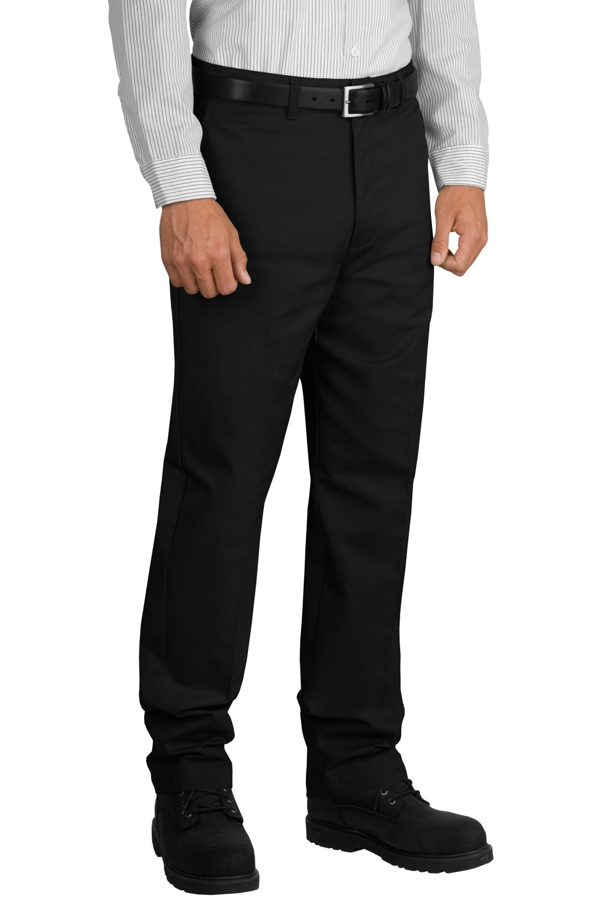 Front View of Black Red Kap Industrial Work Pant. PT20